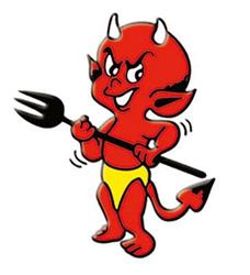 MM Aufkleber TEUFEL mit GABEL 8x9cm