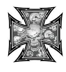 MM Aufkleber KREUZ MIT TOTENKOPF 7cm schwarz MM Aufkleber KREUZ MIT TOTENKOPF 7cm schwarz