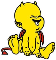 MM Aufkleber BABY TEUFEL 7x7,5cm gelb MM Aufkleber BABY TEUFEL 7x7,5cm gelb