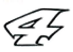 MM STARTNUMMER "4" weiss 9cm MM STARTNUMMER "4" weiss 9cm