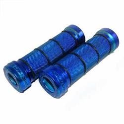 Gummigriffe Motorrad blau eloxiert
