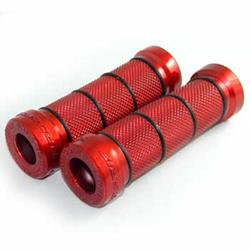 Gummigriffe Motorrad rot eloxiert