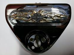 Road King 94- Flames Handlebar Clamp Cover