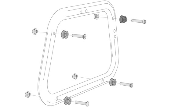 Adapterkit für EVO Kofferträger. Für AERO ABS Seitenkoffer. Montage von 2 Koffern. - Bild 1