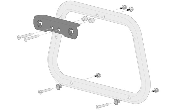 Adapterkit für PRO/EVO Seitenträger. Für Givi Trekker Dolomiti. Montage von 2 Koffern. - Bild 2