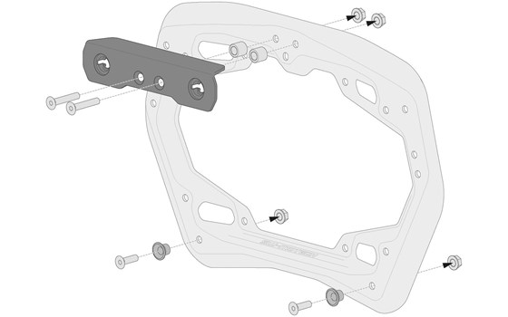 Adapterkit für PRO/EVO Seitenträger. Für Givi Trekker Dolomiti. Montage von 2 Koffern. - Bild 3