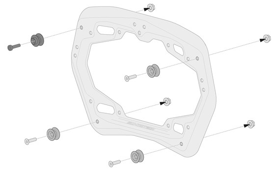 Adapterkit für PRO Seitenträger. Für AERO ABS Seitenkoffer. Montage von 2 Koffern. - Bild 2