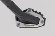 Seitenständerfuß-Verbreiterung. Schwarz/Silbern. Ducati Modelle.
