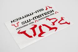 Sticker-Set SW-MOTECH. 310x260 mm. Bulle: rot, SW-Motech: schwarz.
