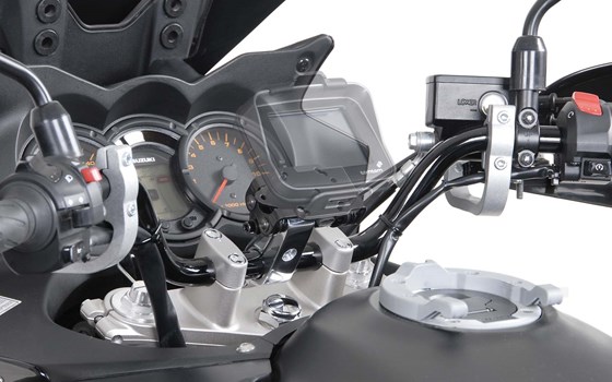 Navi-Halter mit Lenkerklemme. Für Lenker Ø 28 mm. Vibrationsgedämpft. Silbern. - Bild 2