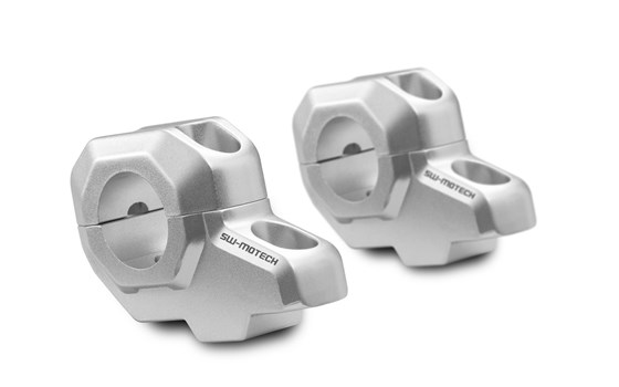 Lenkerverlegung für Ø 28 mm Lenker. H=30 mm. Verlegung um 22 mm. Silbern. - Bild 1