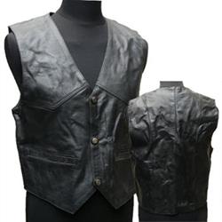 Leder-Gilet schwarz M/50