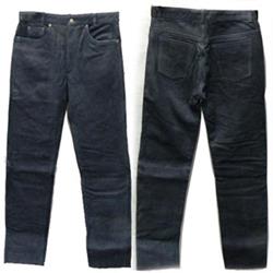 Leder-Jean schwarz Nubuk 52/34