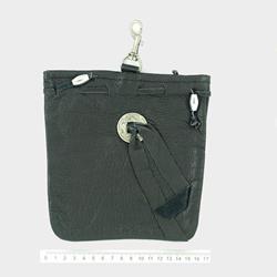 Lederbeutel mit Karabiner schwarz