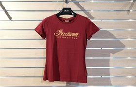 Indian Motorcycle New OEM Rotes Logo Crew Tee Rot Damen