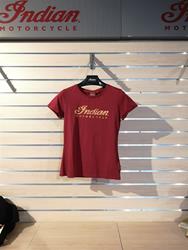 Indian Motorcycle New OEM Rotes Logo Crew Tee Rot Damen