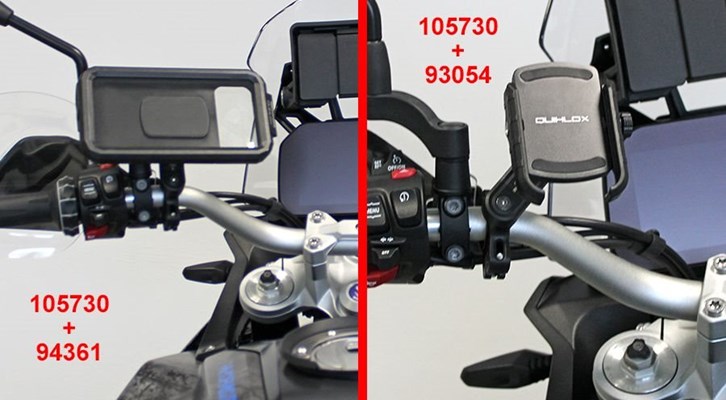 Smartphone-Halterung Quiklox für Motorradlenker für BMW R1100RT, R1150RT Smartphone-Halterung Quiklox für Motorradlenker für BMW R1100RT, R1150RT