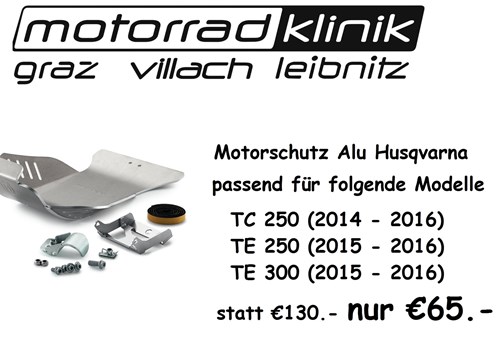 Motorschutz Alu statt €130.- nur €65.- passend für folgende Modelle  TC 250 (2014 - 2016) TE 250 (2015 - 2016) Husqvarna TE 300 (2015 - 2016)