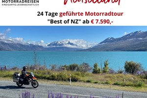 Geführte Motorradreise Neuseeland - 24 T. "Best of NZ"