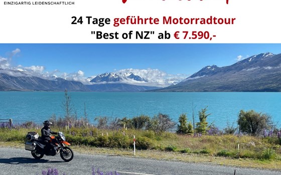 Geführte Motorradreise Neuseeland - 24 T. "Best of NZ" - Bild 1