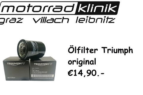 Marke: Triumph Artikelname: ÖLFILTER original €14,90 Tiger/Bonneville/Thruxton/Street Twin / Street Triple/ Rocket/Speed Twin...