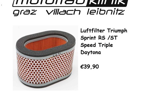Triumph LUFTFILTER DAYTONA 955I /SPEED TRIPLE/SPRINT RS/ST €39,90