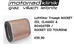 LUFTFILTER ROCKET III, CLASSIC & ROADSTER /ROCKET III TOURING €39,90