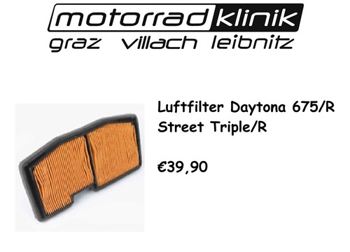 LUFTFILTER DAYTONA 675/R /STREET TRIPLE/R €39,90