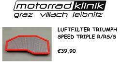 LUFTFILTER  SPEED TRIPLE S /SPEED TRIPLE R/SPEED TRIPLE RS €39,90 
