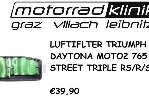 LUFTIFLTER DAYTONA MOTO2 765/ STREET TRIPLE RS/R/S €39,90