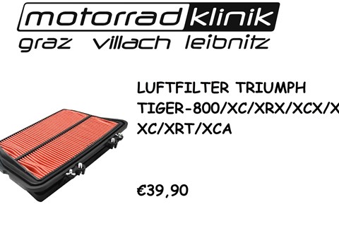 Marke: Triumph Artikelname: LUFTFILTER TIGER 800/XC/XRX/XCX/XR/XC/XRT/XCA €39,90