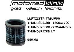 LUFTILTER THUDERBIRD 1600 &1700/THUNDERBIRD COMMANDER/THUNDERBIRD LT €69,90