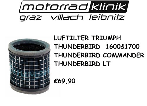 LUFTILTER THUDERBIRD 1600 &1700/THUNDERBIRD COMMANDER/THUNDERBIRD LT €69,90