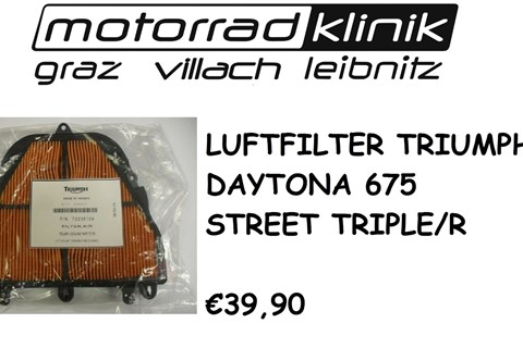 Marke: Triumph Artikelname: LUFTFILTER DAYTONA 675/STREET TRIPLE/R €39,90