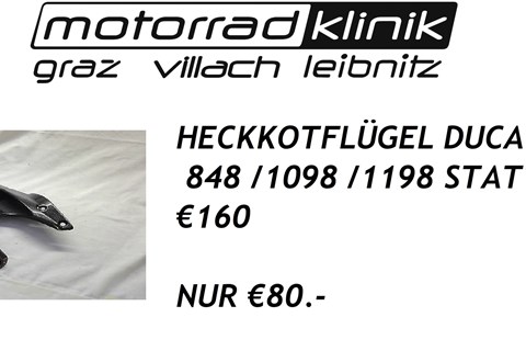 Marke: Ducati Artikelname: HECKKOTFLÜGEL 848 /1098 /1198 STATT €160 NUR €80.-