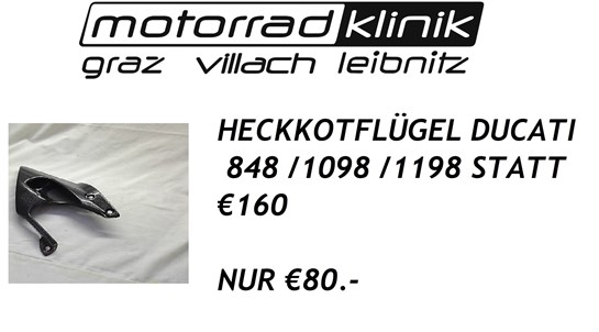 Ducati HECKKOTFLÜGEL 848 /1098 /1198 STATT €160 NUR €80.-