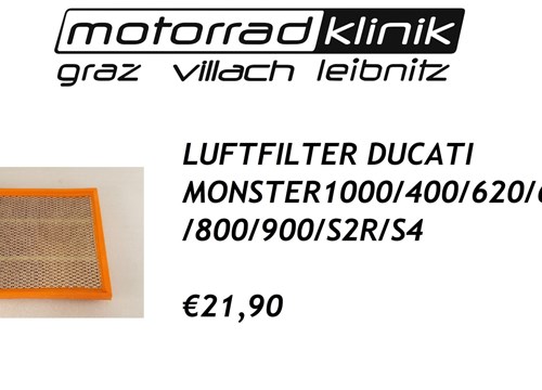 LUFTFILTER MONSTER 1000/400/620/695/750/800/900/S2R/S4 €21,90