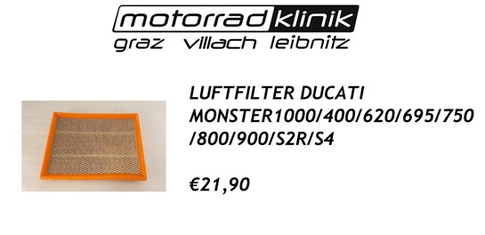 Ducati LUFTFILTER MONSTER 1000/400/620/695/750/800/900/S2R/S4 €21,90