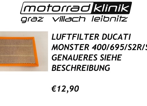 LUFTFILTER MONSTER 400/695/S2R/S4 €12,90 GENAUERES SIEHE BESCHREIBUNG 