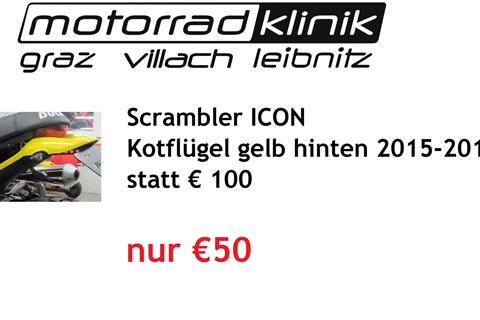 Marke: Ducati Artikelname: Scrambler ICON Kotflügel gelb hinten 2015-2019 statt € 100 nur €50