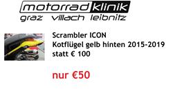 Scrambler ICON Kotflügel gelb hinten 2015-2019 statt € 100 nur €50 Scrambler ICON Kotflügel gelb hinten 2015-2019 statt € 100 nur €50