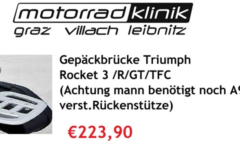 Marke: Triumph Artikelname: Gepäckbrücke Rocket 3 /R/GT/TFC €223,90