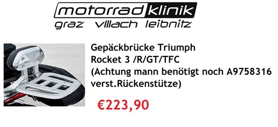 Triumph Gepäckbrücke Rocket 3 /R/GT/TFC €223,90
