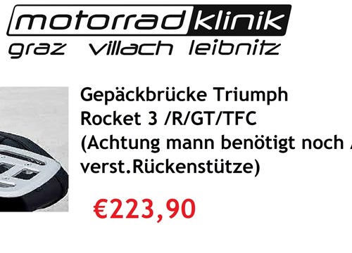 Gepäckbrücke Rocket 3 /R/GT/TFC €223,90