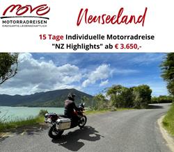 Individuelle Motorradreise Neuseeland