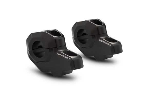 Lenkerverlegung für Ø 22 mm Lenker. H=30 mm. Verlegung um 21 mm. Schwarz. - Bild 1