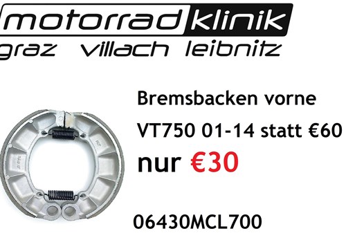 Bremsbacken vorne VT750 01-14 statt €60 nur €30