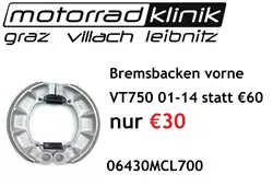 Bremsbacken vorne VT750 01-14 statt €60 nur €30 Bremsbacken vorne VT750 01-14 statt €60 nur €30