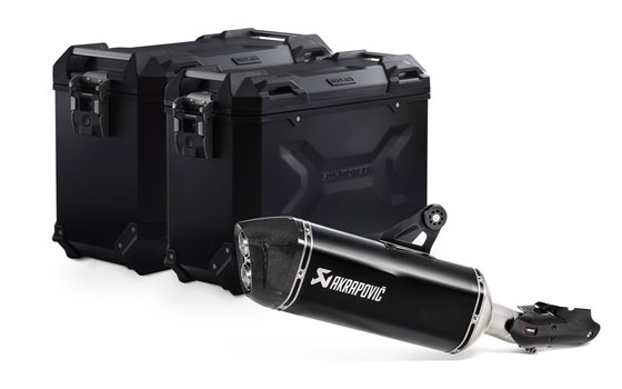 TRAX ADV Alukoffer-System + Akrapovic. Schwarz. 45/37 l. BMW R 1250 GS/Adv/Rallye (18-). - Bild 1 TRAX ADV Alukoffer-System + Akrapovic. Schwarz. 45/37 l. BMW R 1250 GS/Adv/Rallye (18-). - Bild 1