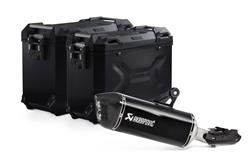 TRAX ADV Alukoffer-System + Akrapovic. Schwarz. 45/37 l. BMW R 1250 GS/Adv/Rallye (18-).